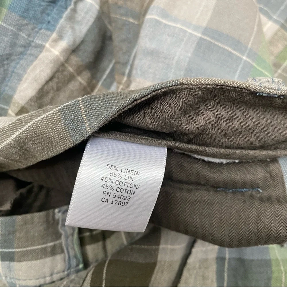 Banana Republic Linen Check Plaid Shorts